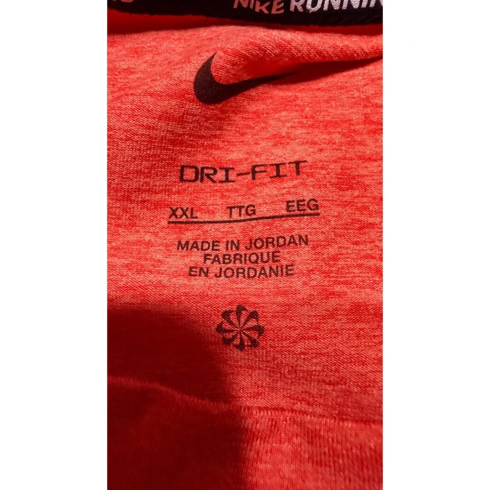Nike Running Dri-FIT Long Sleeve Shirt Mens XXL Red Heathered Reflective 4639